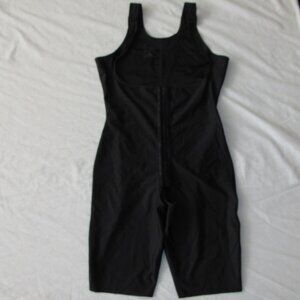 Isavela Comprexxwear Mid Thigh Black Compression Bodysuit Under Bust Plus sz 2X